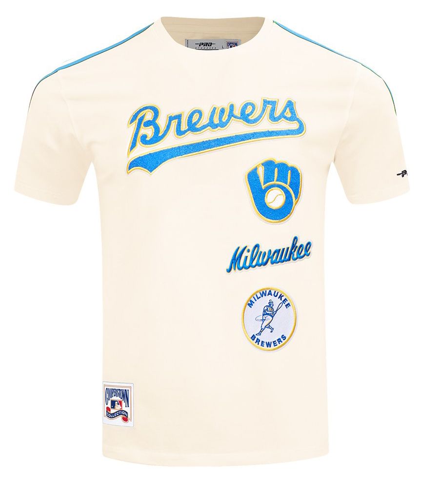 Pro Standard Men's Milwaukee Brewers Cream Retro Classic T-Shirt product image