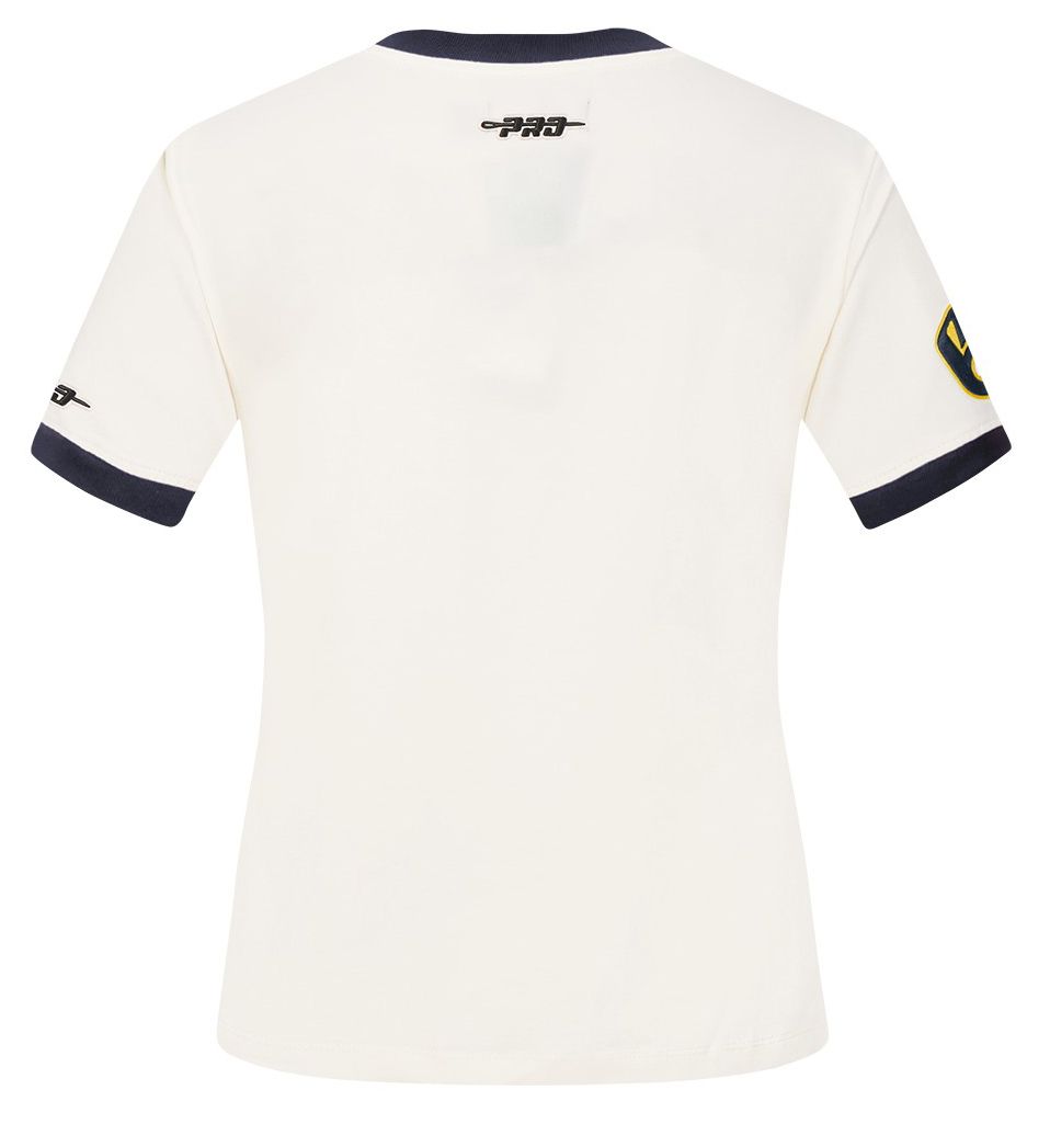 Pro Standard Women's Milwaukee Brewers Cream Ringer Souvenir T-Shirt product image