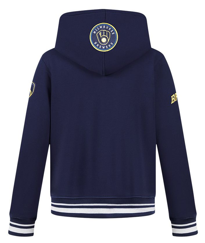 Pro Standard Youth Milwaukee Brewers Midnight Navy Script Tail Ribbed Fleece Hoodie product image