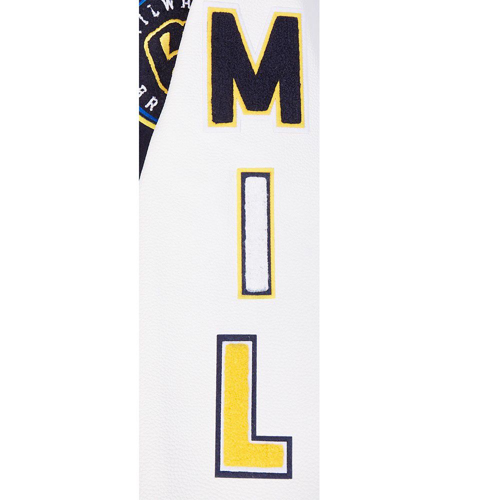 Pro Standard Youth Milwaukee Brewers Midnight Navy Script Varsity Jacket product image