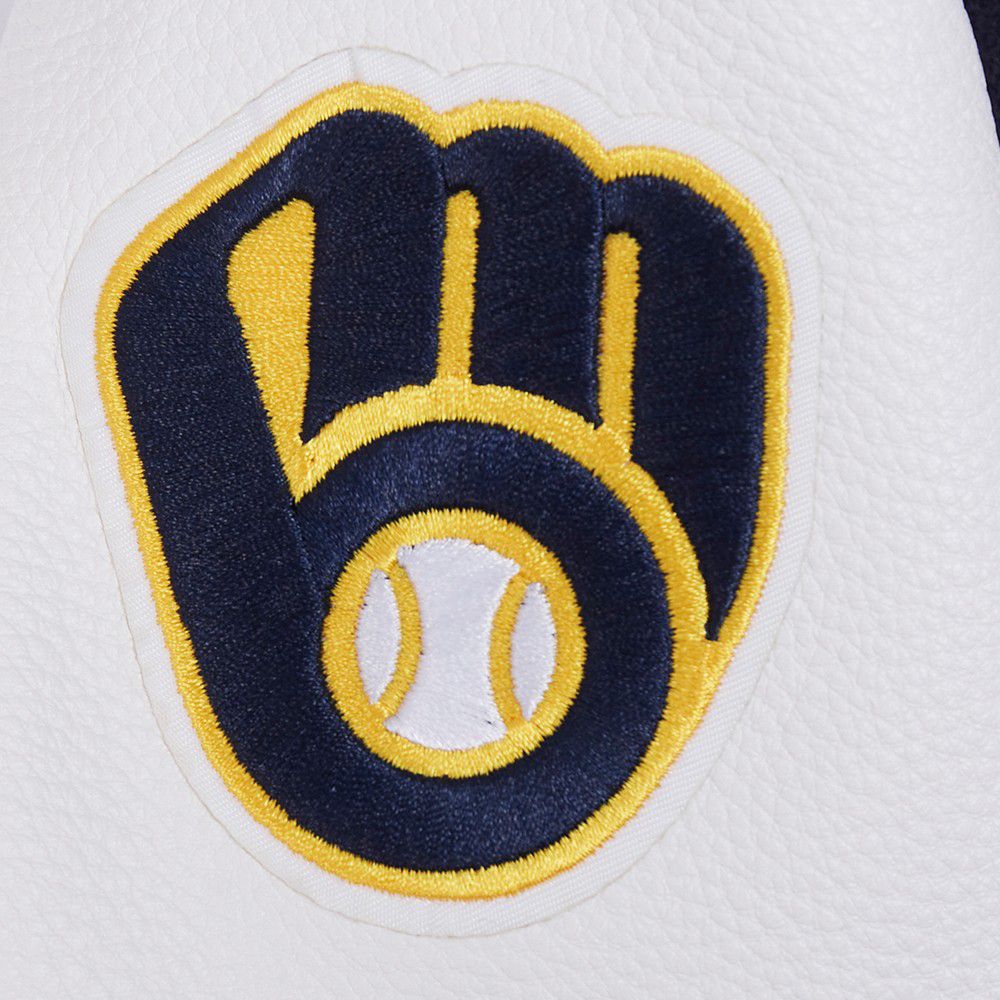 Pro Standard Youth Milwaukee Brewers Midnight Navy Script Varsity Jacket product image