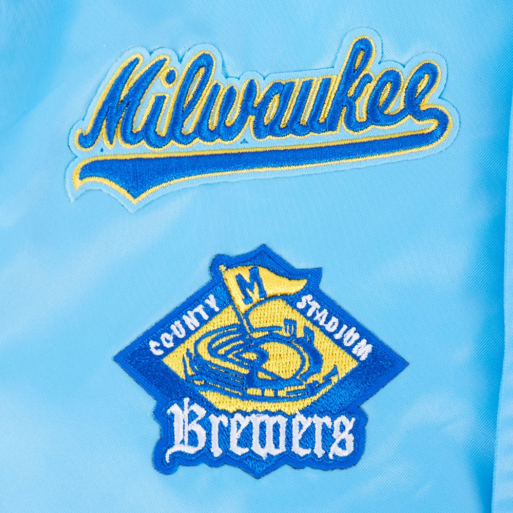 Pro Standard Boys' Milwaukee Brewers Blue Classic Satin Jacket product image