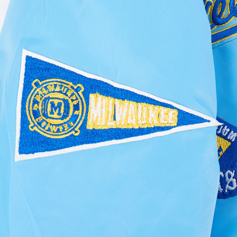 Pro Standard Boys' Milwaukee Brewers Blue Classic Satin Jacket product image