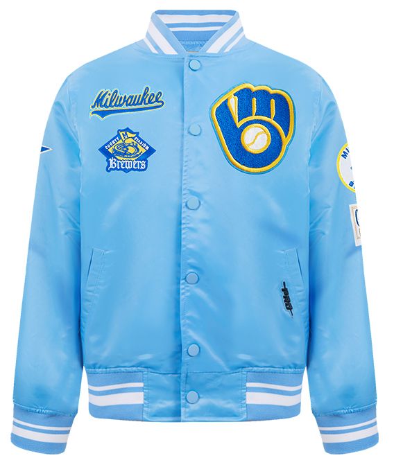 Pro Standard Boys' Milwaukee Brewers Blue Classic Satin Jacket product image