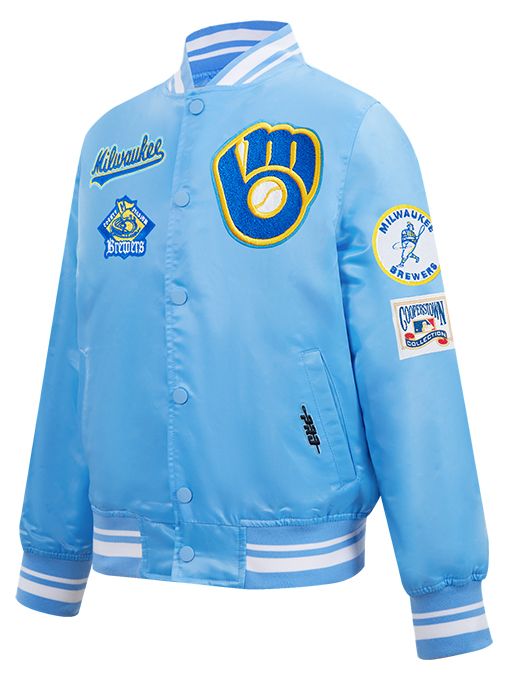 Pro Standard Boys' Milwaukee Brewers Blue Classic Satin Jacket product image