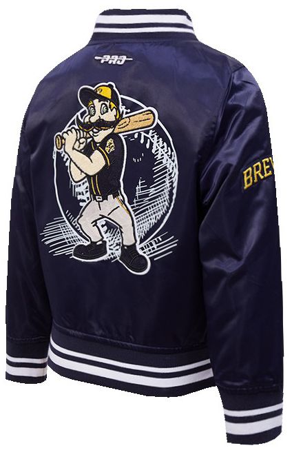 Pro Standard Toddler Milwaukee Brewers Navy Satin Jacket product image