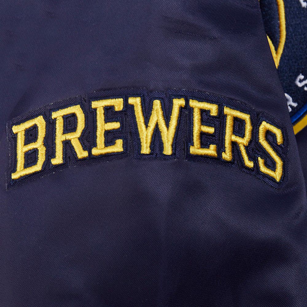 Pro Standard Toddler Milwaukee Brewers Navy Satin Jacket product image