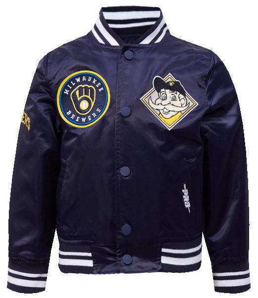 Pro Standard Toddler Milwaukee Brewers Navy Satin Jacket product image