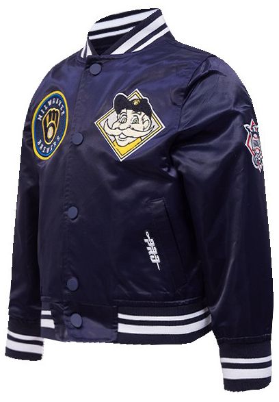 Pro Standard Toddler Milwaukee Brewers Navy Satin Jacket product image