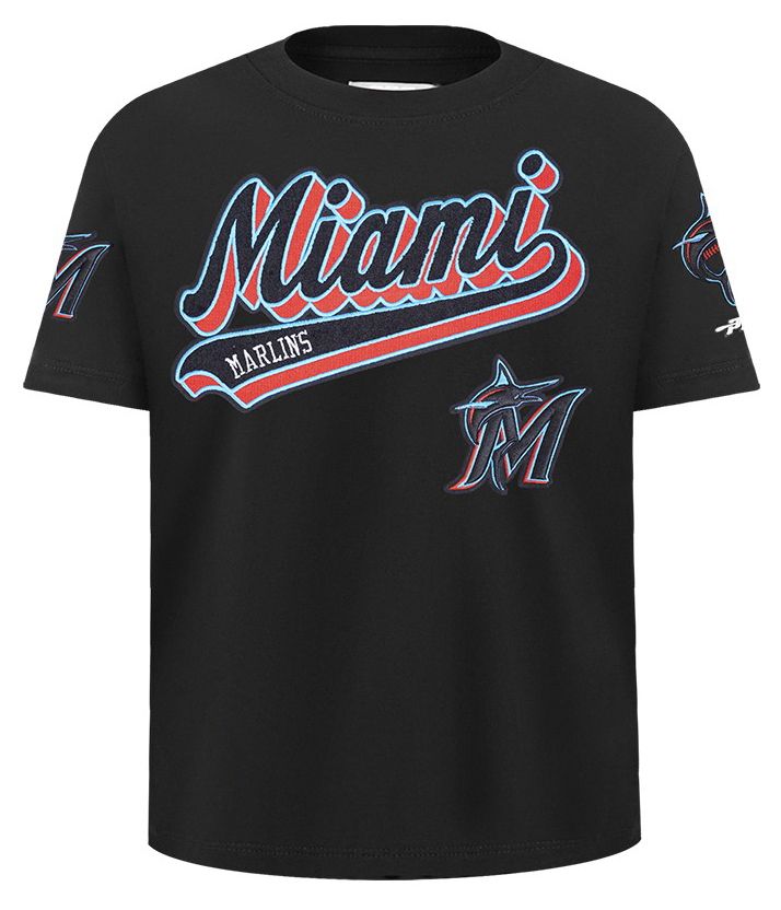 Pro Standard Youth Miami Marlins Black Script Tail T-Shirt product image
