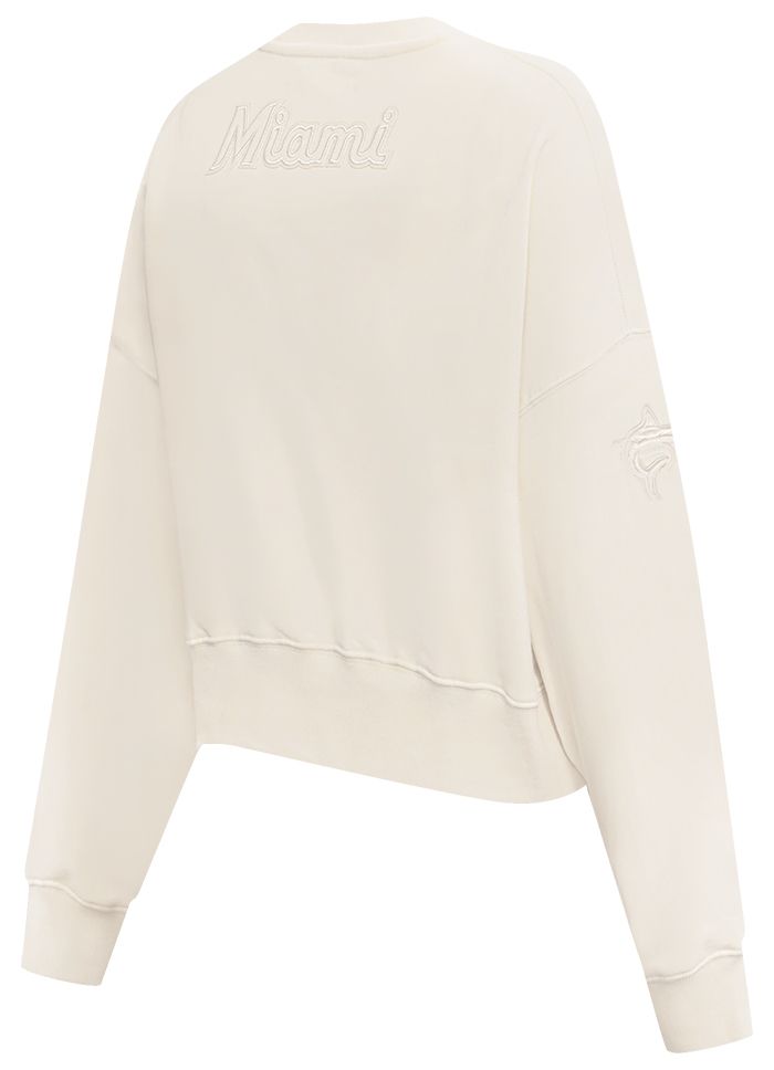 Pro Standard Women's Miami Marlins Cream Classic Crewneck Sweatshirt product image