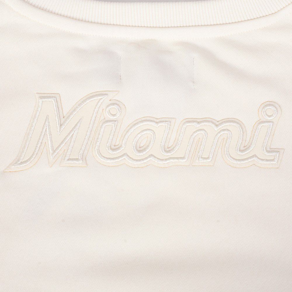 Pro Standard Women's Miami Marlins Cream Classic Crewneck Sweatshirt product image