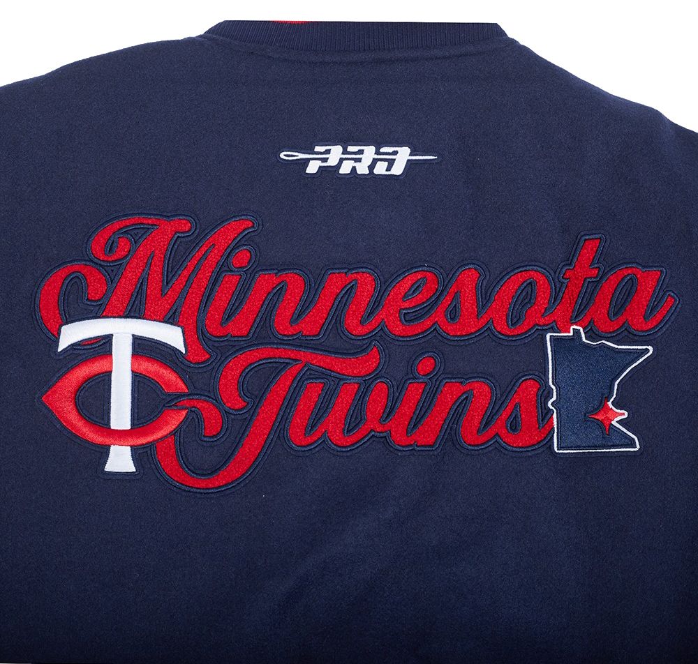 Pro Standard Men's Minnesota Twins Navy Rib Wool Jacket product image