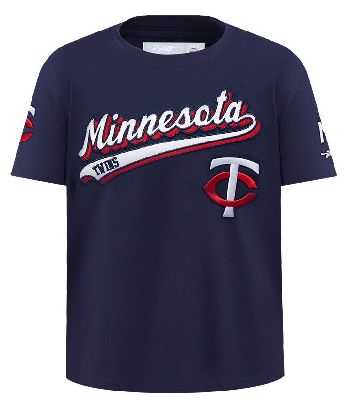Pro Standard Youth Minnesota Twins Midnight Navy Script Tail T-Shirt product image