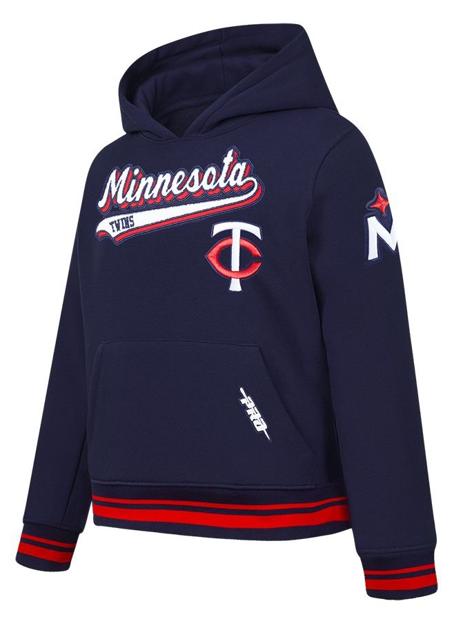 Pro Standard Youth Minnesota Twins Midnight Navy Script Tail Ribbed Fleece Hoodie product image