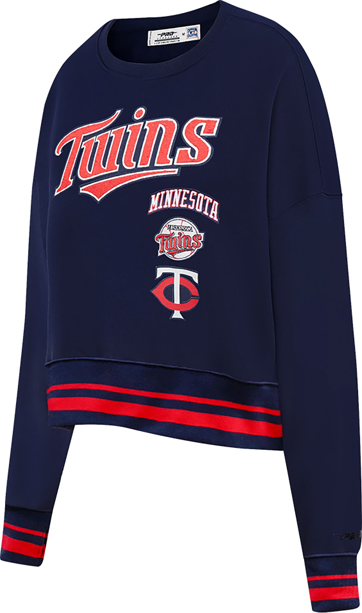 Pro Standard Women's Minnesota Twins Navy Logo Fleece Crew Neck Sweatshirt product image