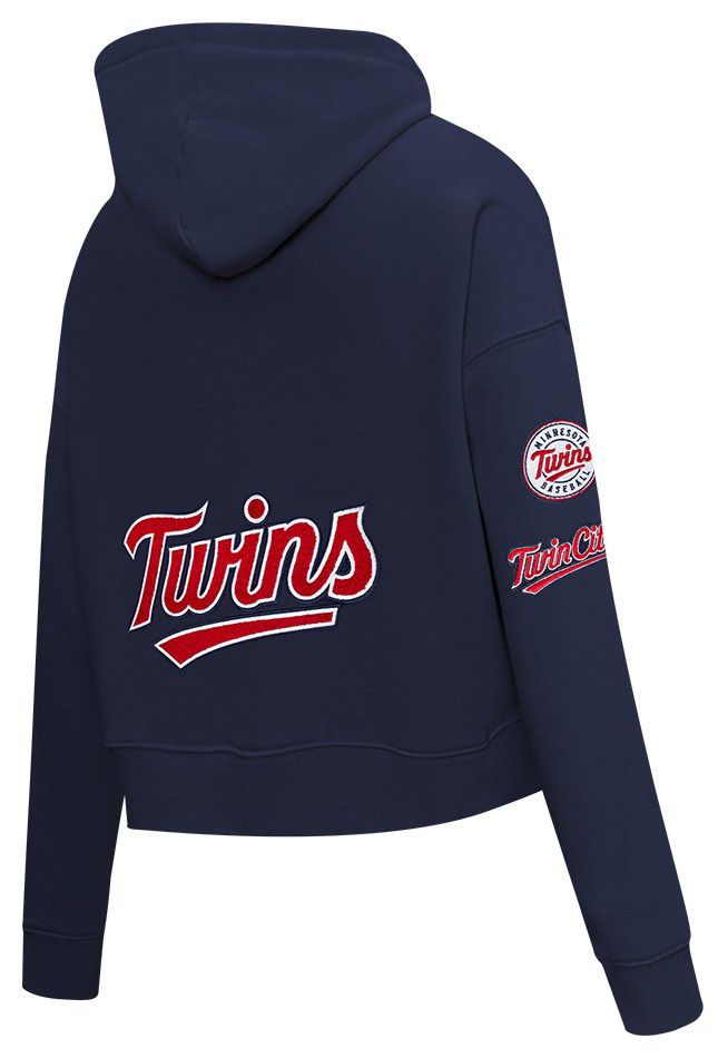 Pro Standard Women's Minnesota Twins Navy Classic Cropped Pullover Hoodie product image