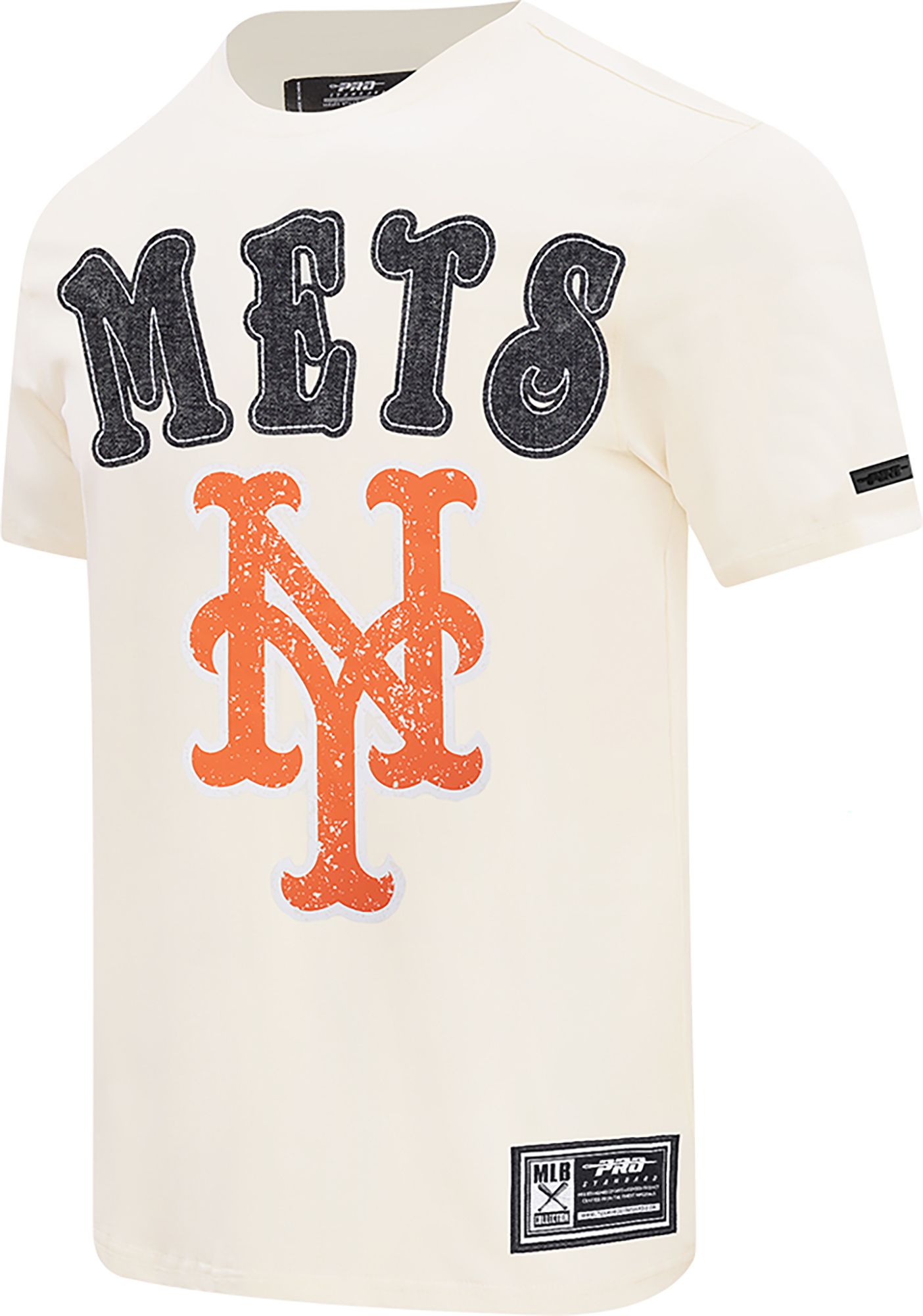 Pro Standard Men's New York Mets Cream Rebel Athletics Stacked Logo Short Sleeve T-Shirt product image