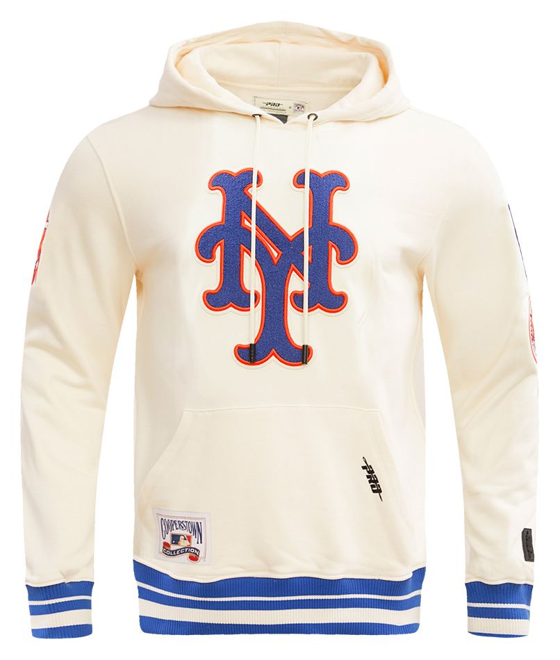 Pro Standard Men's New York Mets Cream Classic Retro Pullover Hoodie product image