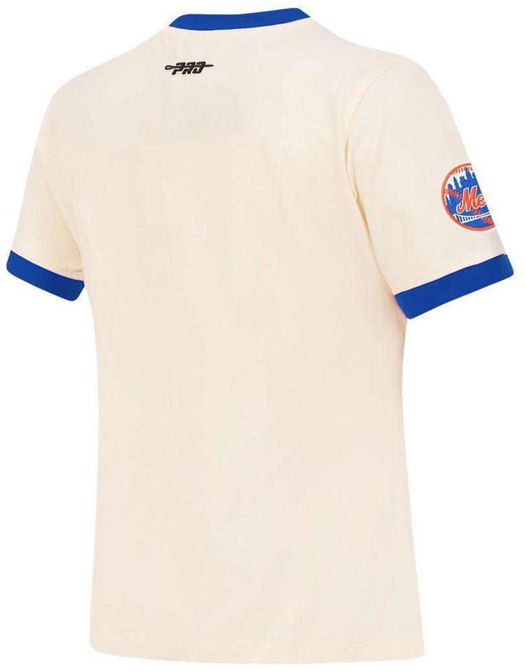 Pro Standard Women's New York Mets Cream Ringer Souvenir T-Shirt product image