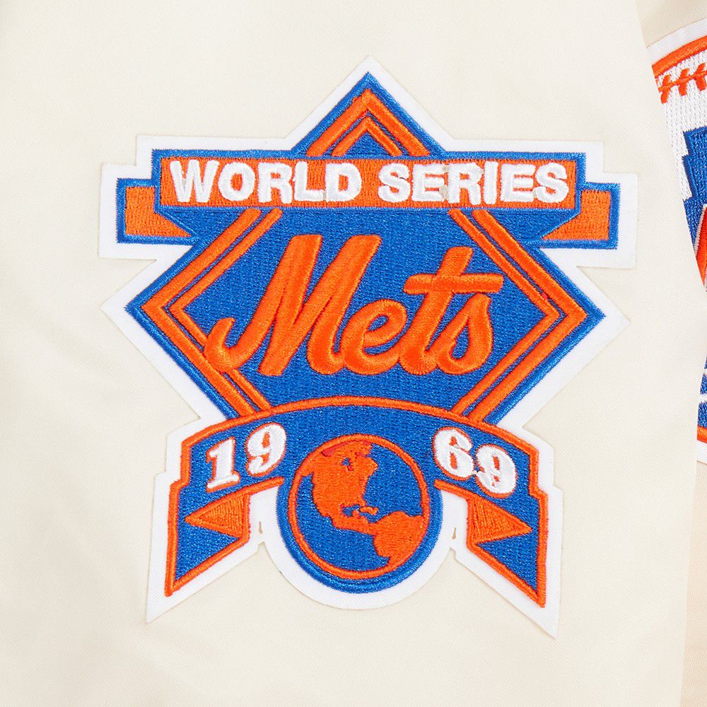 Pro Standard Women's New York Mets Cream Classic Satin Jacket product image