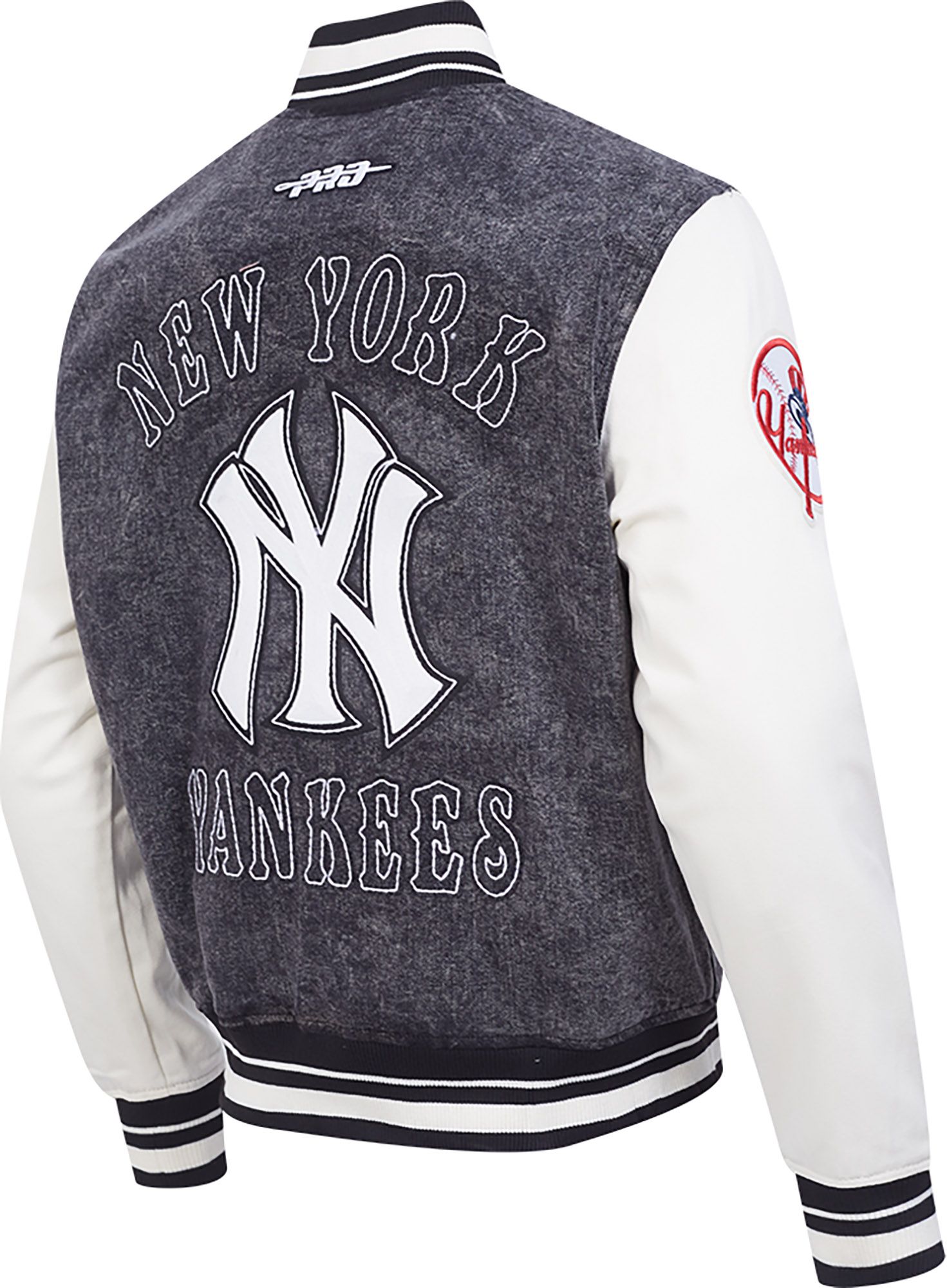 Pro Standard Men's New York Yankees Black Denim Varsity Jacket product image