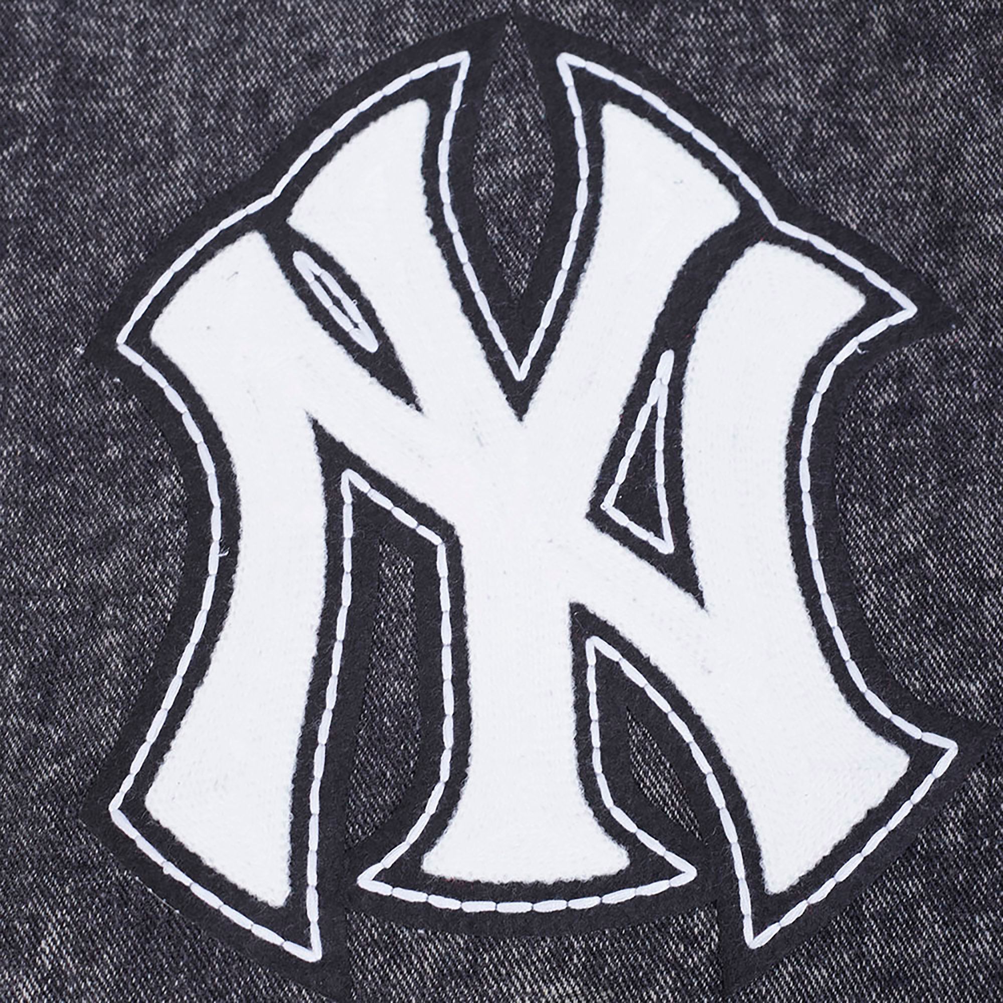 Pro Standard Men's New York Yankees Black Denim Varsity Jacket product image
