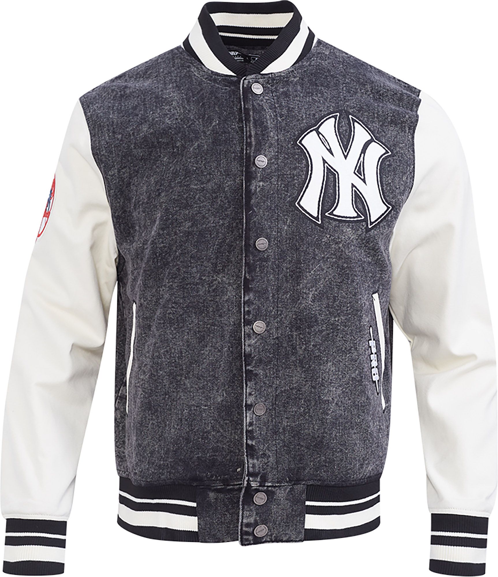 Pro Standard Men's New York Yankees Black Denim Varsity Jacket product image