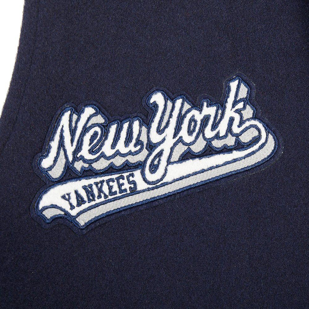 Pro Standard Youth New York Yankees Midnight Navy Script Tail Varsity Jacket product image