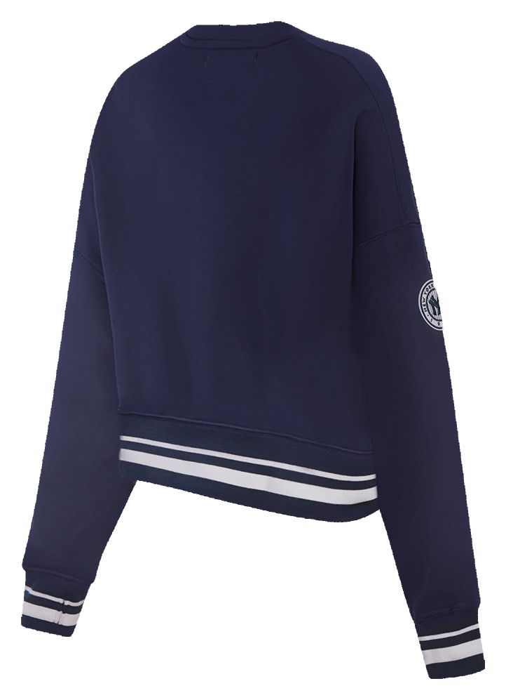 Pro Standard Women's New York Yankees Navy Logo Fleece Crew Neck Sweatshirt product image