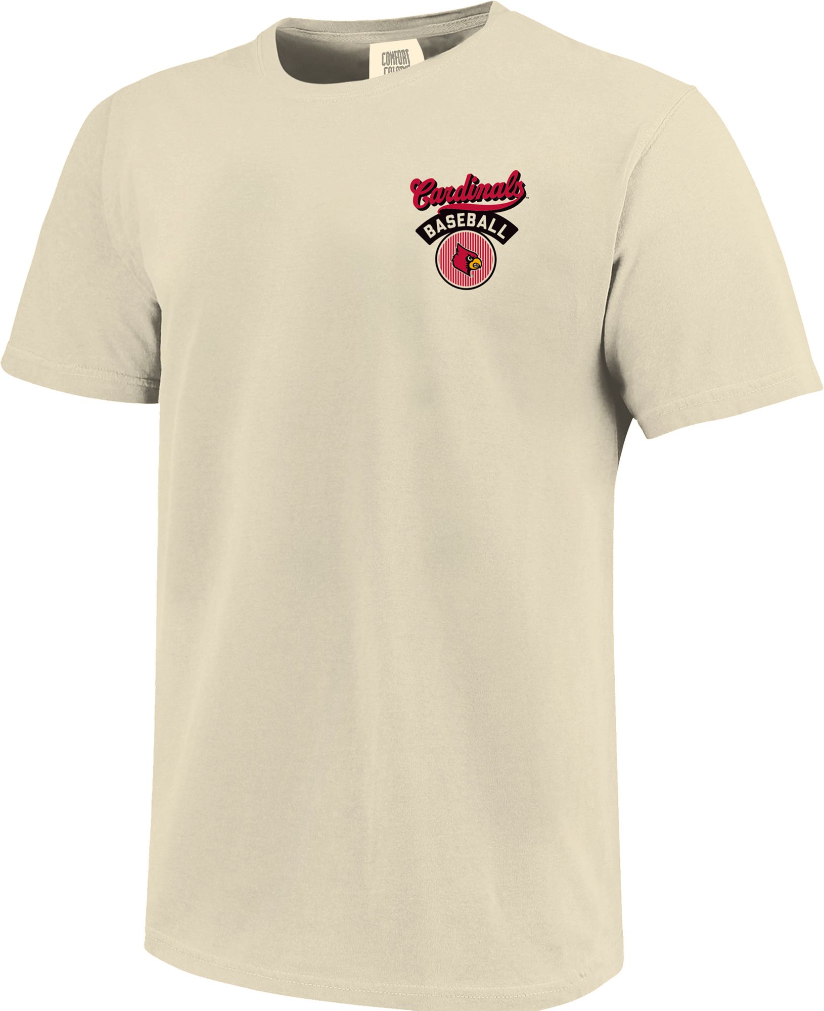Image One Men's Louisville Cardinals Ivory Baseball T-Shirt product image