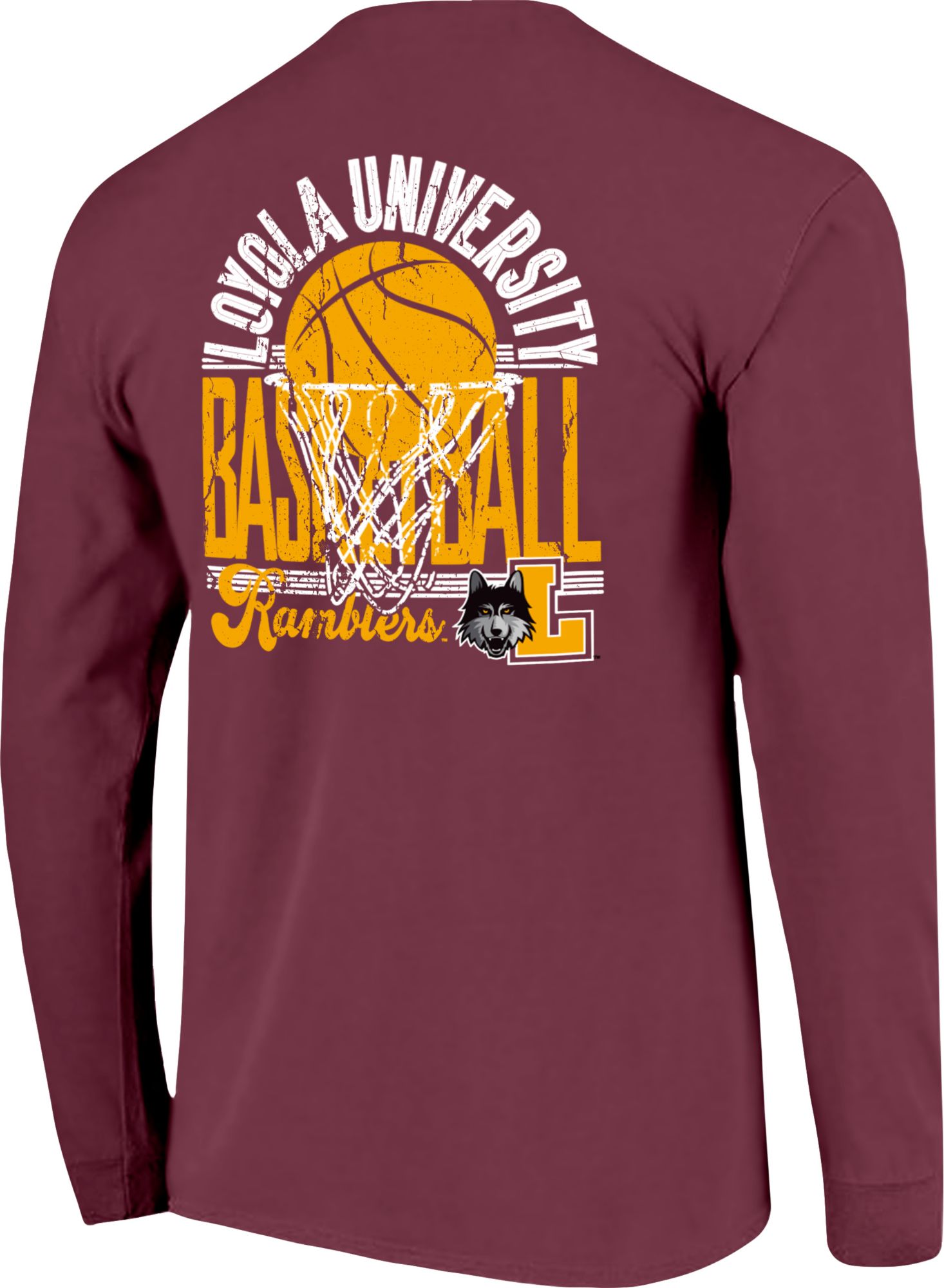 Image One Men's Loyola Chicago Ramblers Maroon Basketball Long Sleeve T-Shirt product image