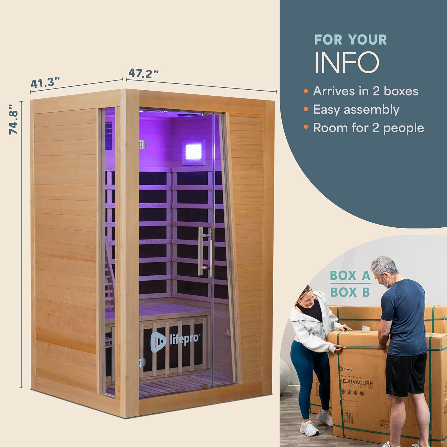 Lifepro Far Infrared RejuvaCure Duet 2-Person Sauna product image
