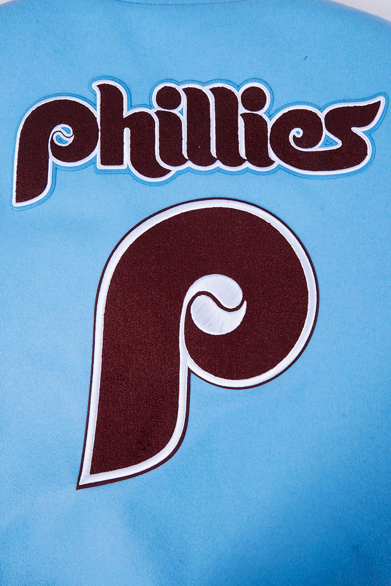 Pro Standard Men's Philadelphia Phillies Blue Rib Wool Varsity Jacket product image