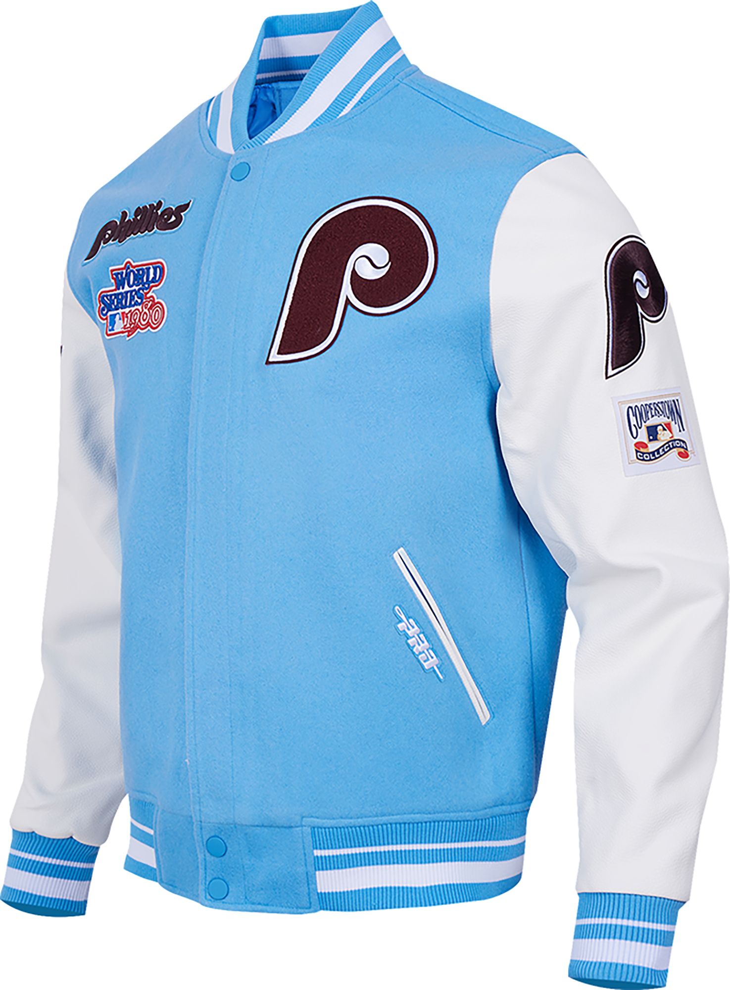 Pro Standard Men's Philadelphia Phillies Blue Rib Wool Varsity Jacket product image