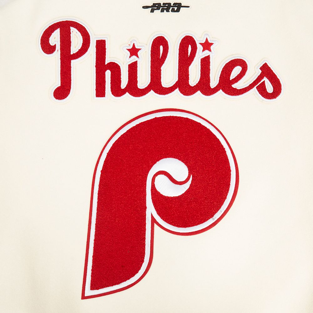 Pro Standard Women's Philadelphia Phillies Cream Classic Varsity Jacket product image