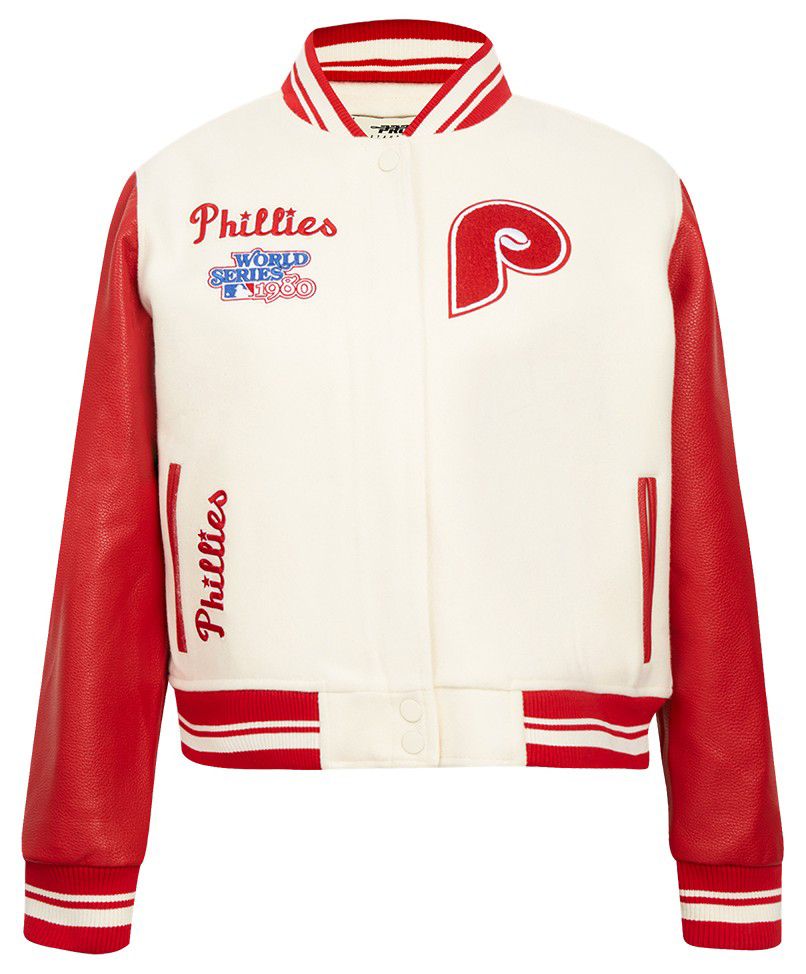 Pro Standard Women's Philadelphia Phillies Cream Classic Varsity Jacket product image