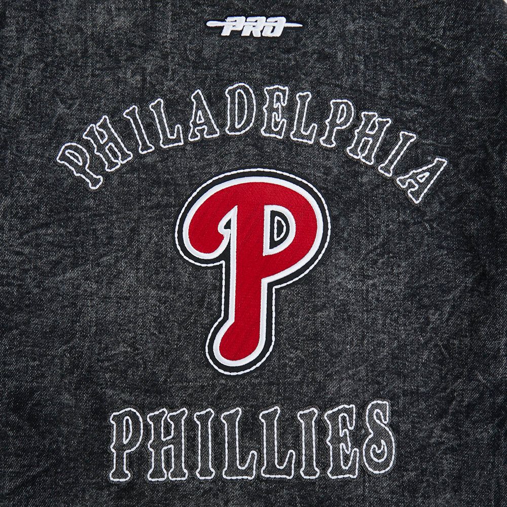 Pro Standard Women's Philadelphia Phillies Black Rebel Athletics Denim Jacket product image