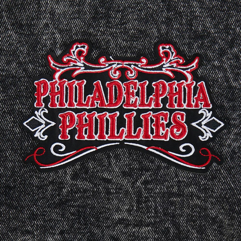 Pro Standard Women's Philadelphia Phillies Black Rebel Athletics Denim Jacket product image