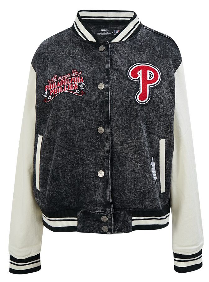 Pro Standard Women's Philadelphia Phillies Black Rebel Athletics Denim Jacket product image