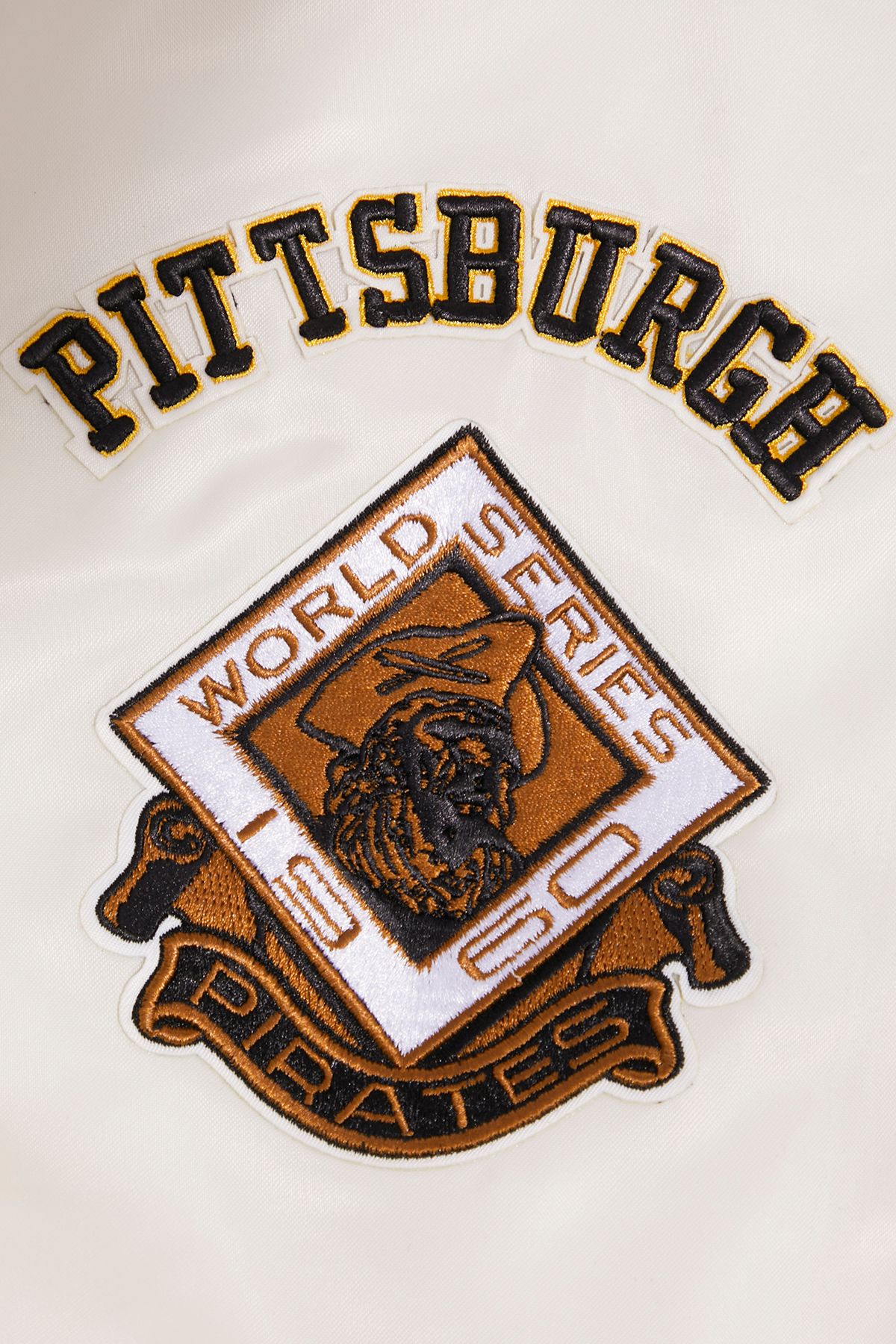 Pro Standard Men's Pittsburgh Pirates Cream Retro Rib Satin Jacket product image