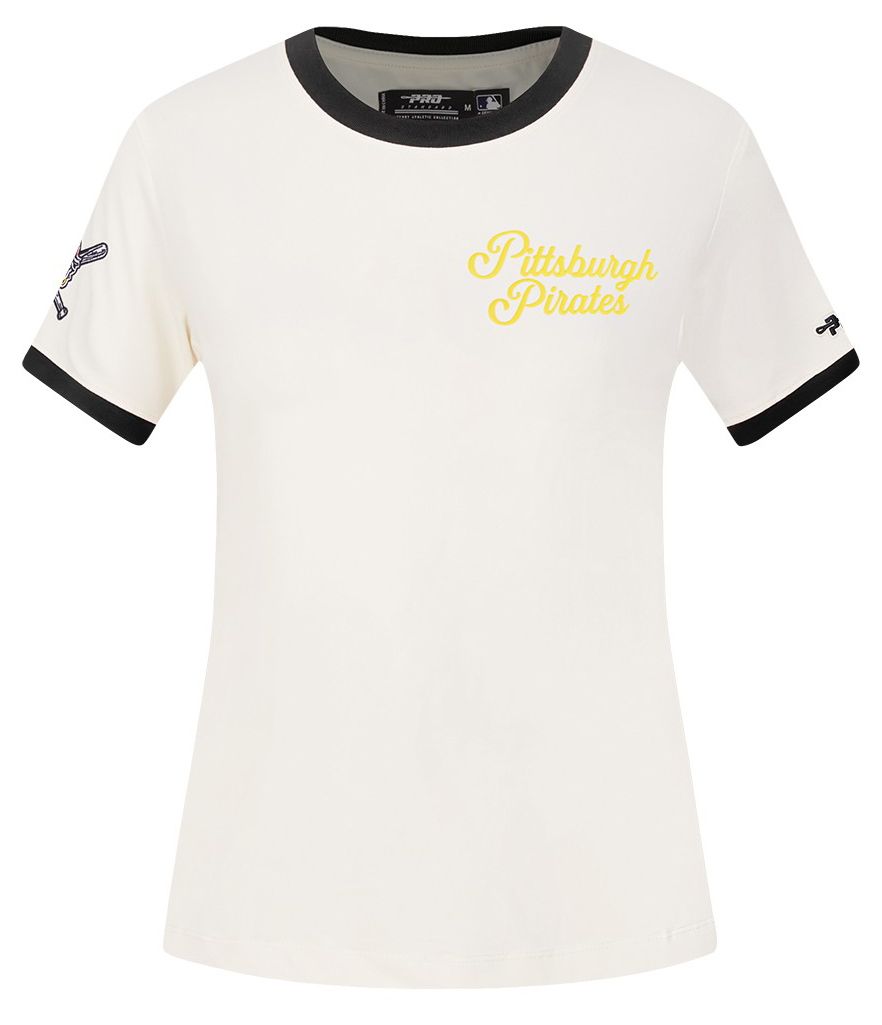 Pro Standard Women's Pittsburgh Pirates Cream Ringer Souvenir T-Shirt product image