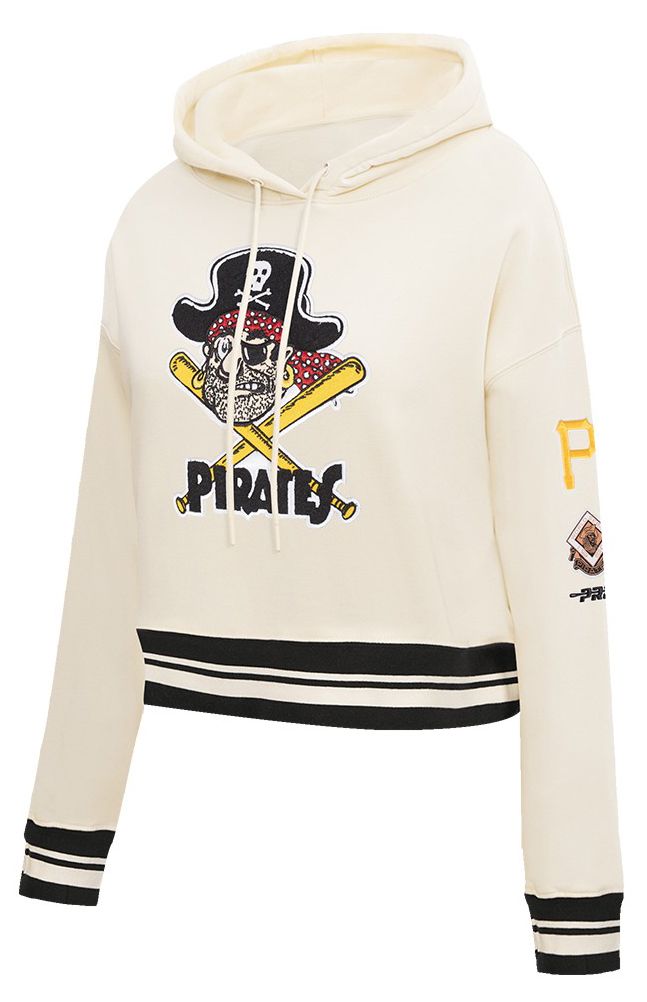 Pro Standard Women's Pittsburgh Pirates Cream Retro Cropped Fleece Hoodie product image
