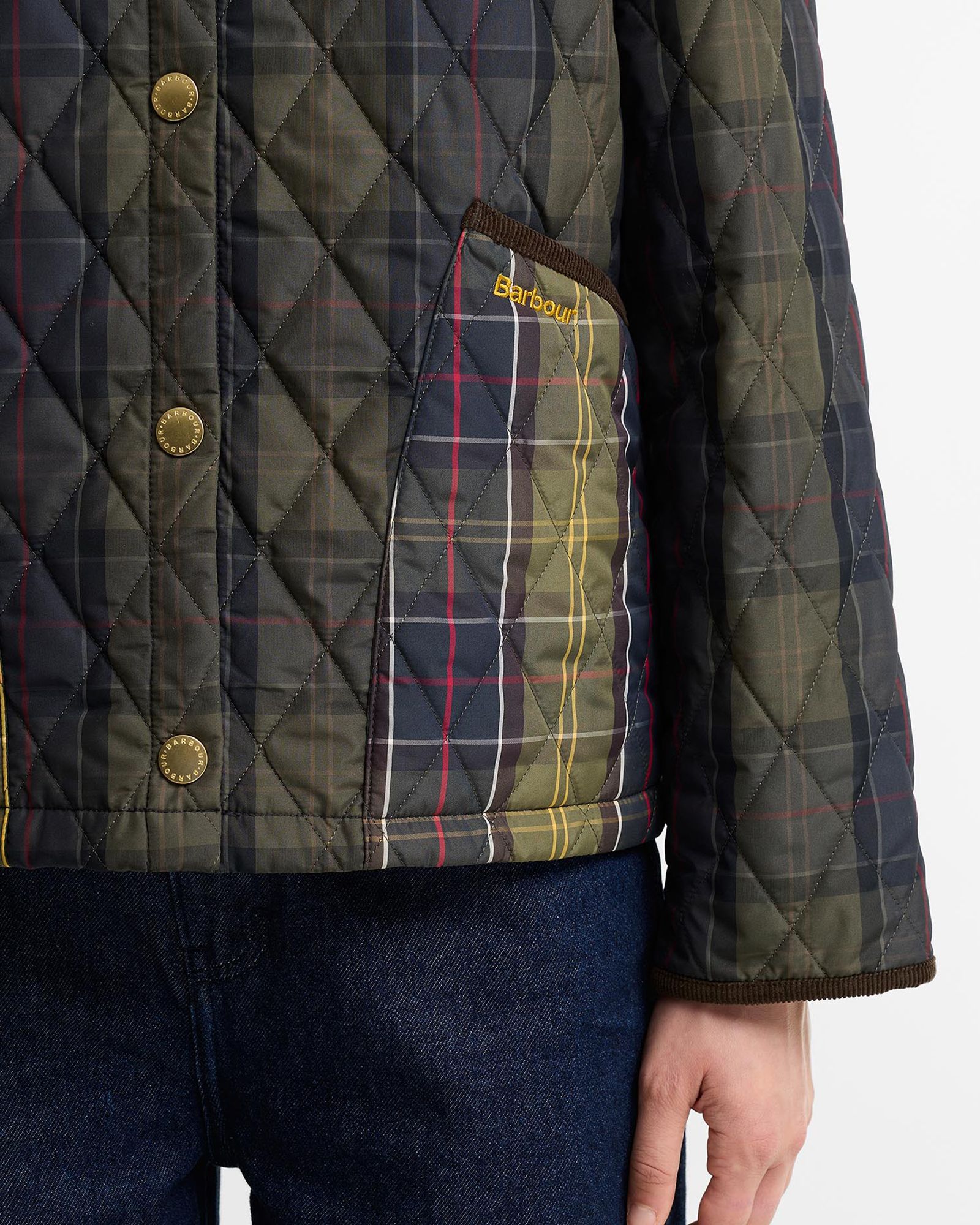 Barbour Women's Tartan Cropped Liddesdale Quilted Jacket product image
