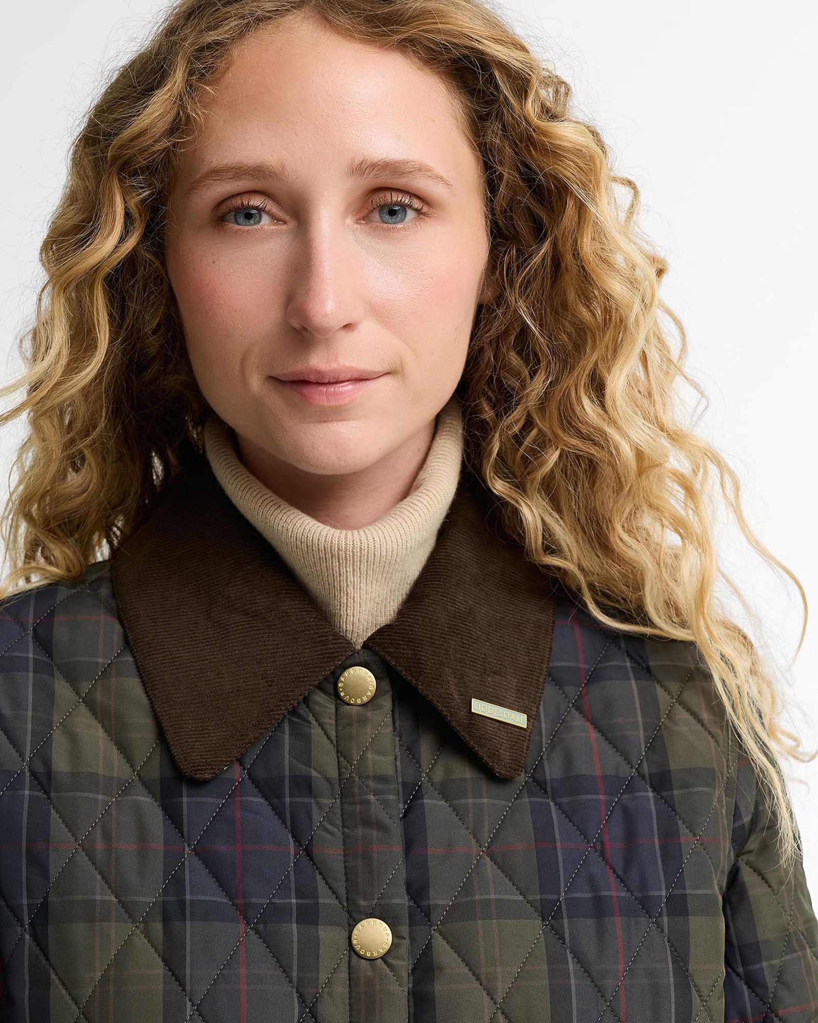 Barbour Women's Tartan Cropped Liddesdale Quilted Jacket product image