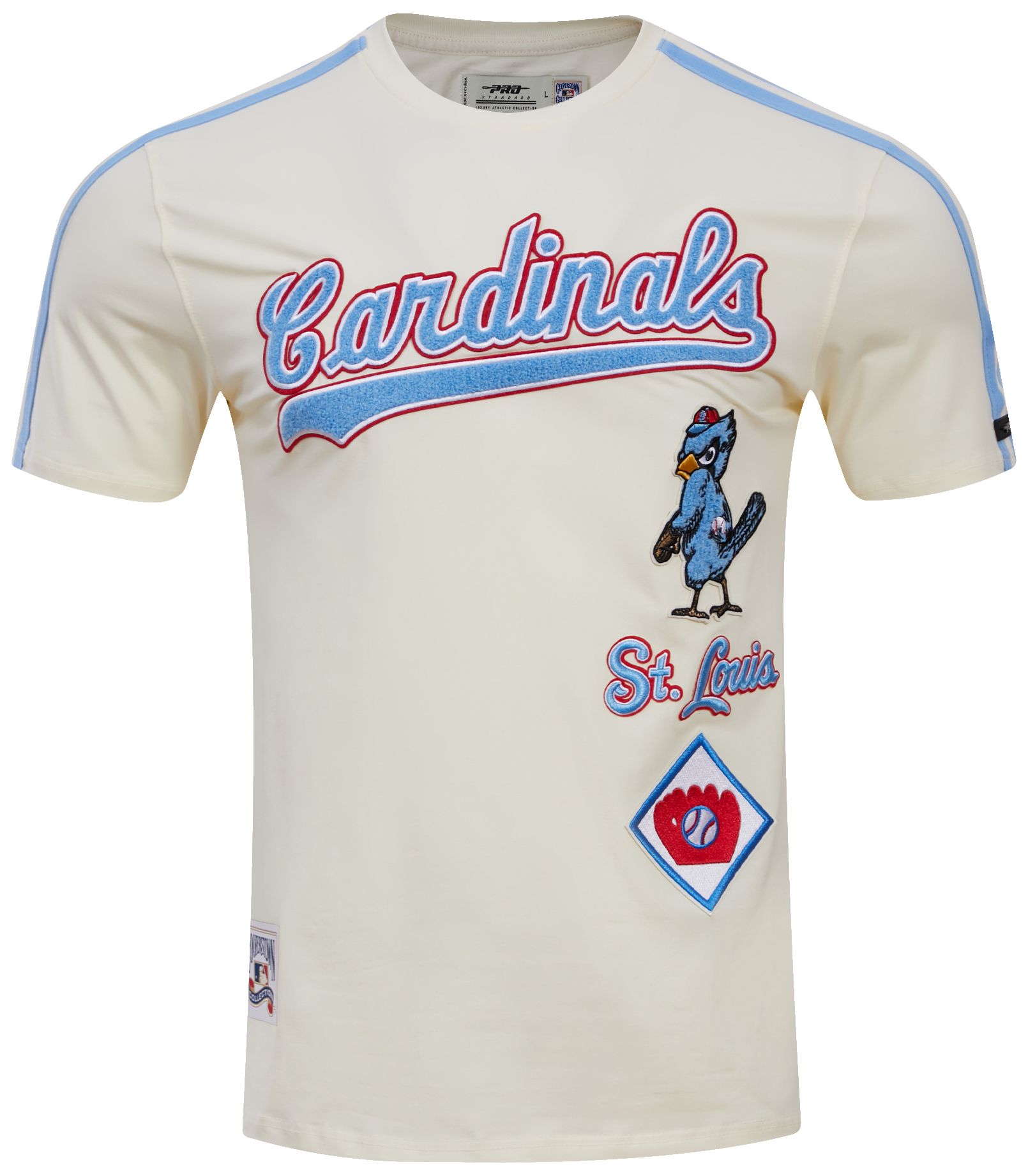 Pro Standard Men's St. Louis Cardinals Cream Retro Stripe T-Shirt product image