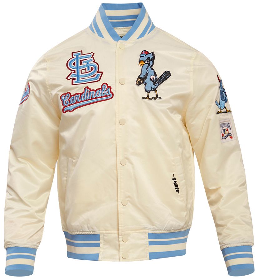 Pro Standard Men's St. Louis Cardinals Cream Retro Rib Satin Jacket product image