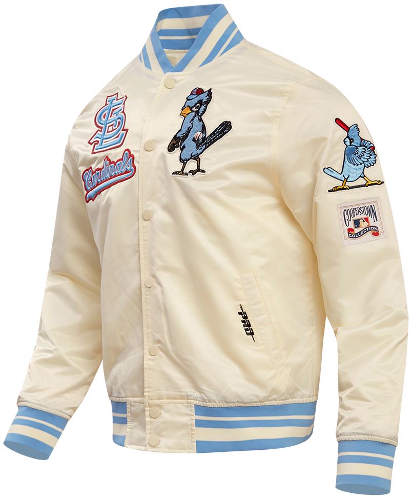 Pro Standard Men's St. Louis Cardinals Cream Retro Rib Satin Jacket product image