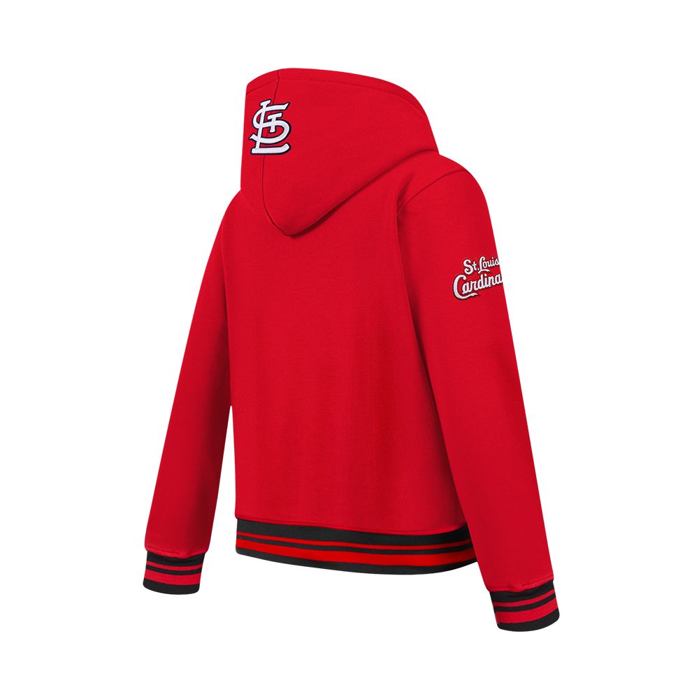 Pro Standard Youth St. Louis Cardinals Red Script Tail Ribbed Fleece Hoodie product image
