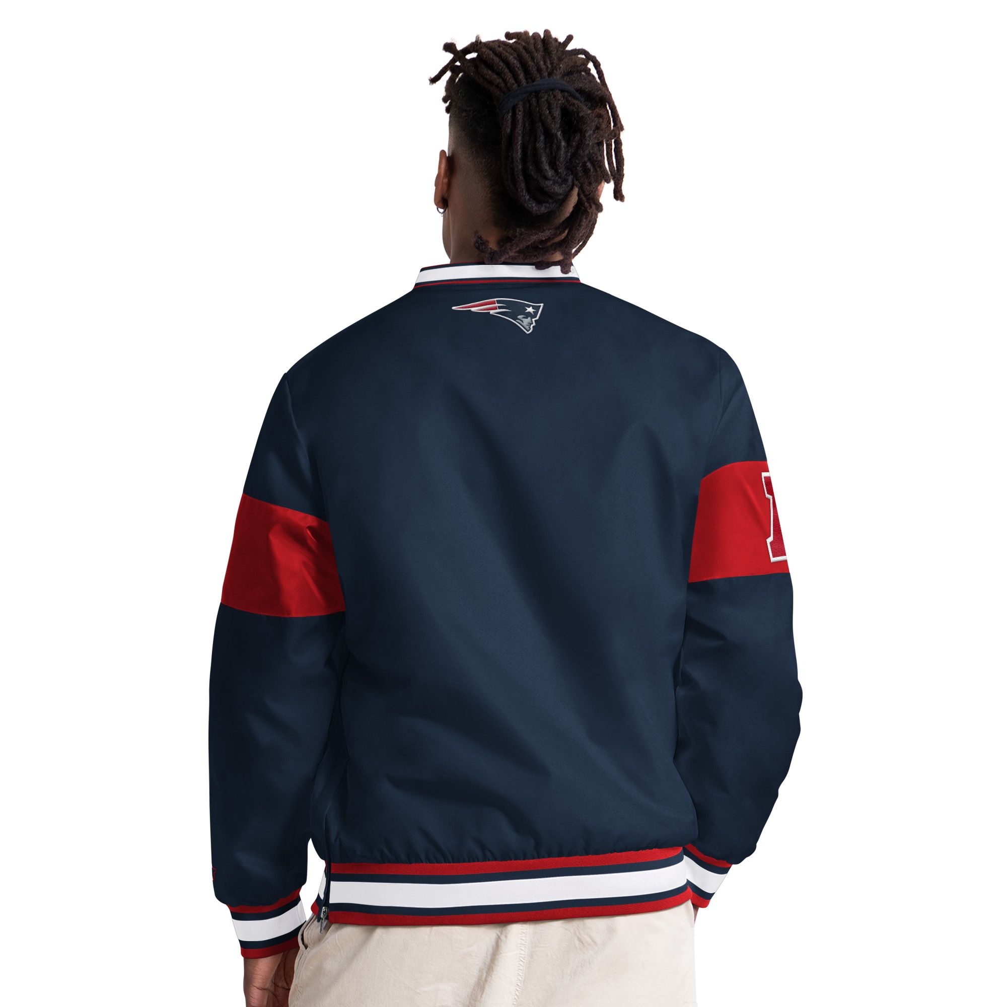Starter Men's New England Patriots Navy Tailsweep Pullover Jacket product image